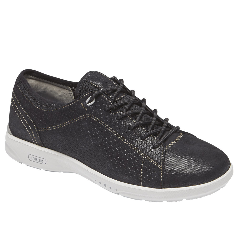 Tenis Rockport Mulher Pretas - Truflex Lace-To-Toe - 63219OQVP